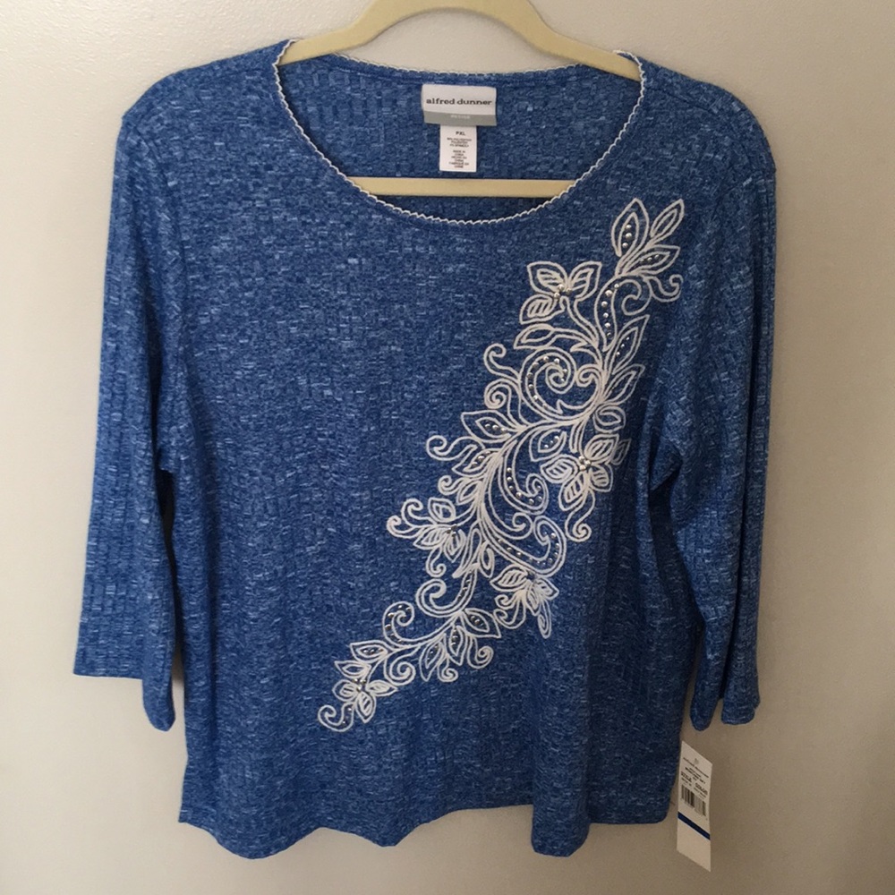 Alfred Dunner Embroidered Top Petite XL